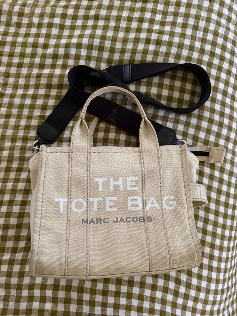 Marc Jacobs Beige Canvas The Tote Bag Messenger